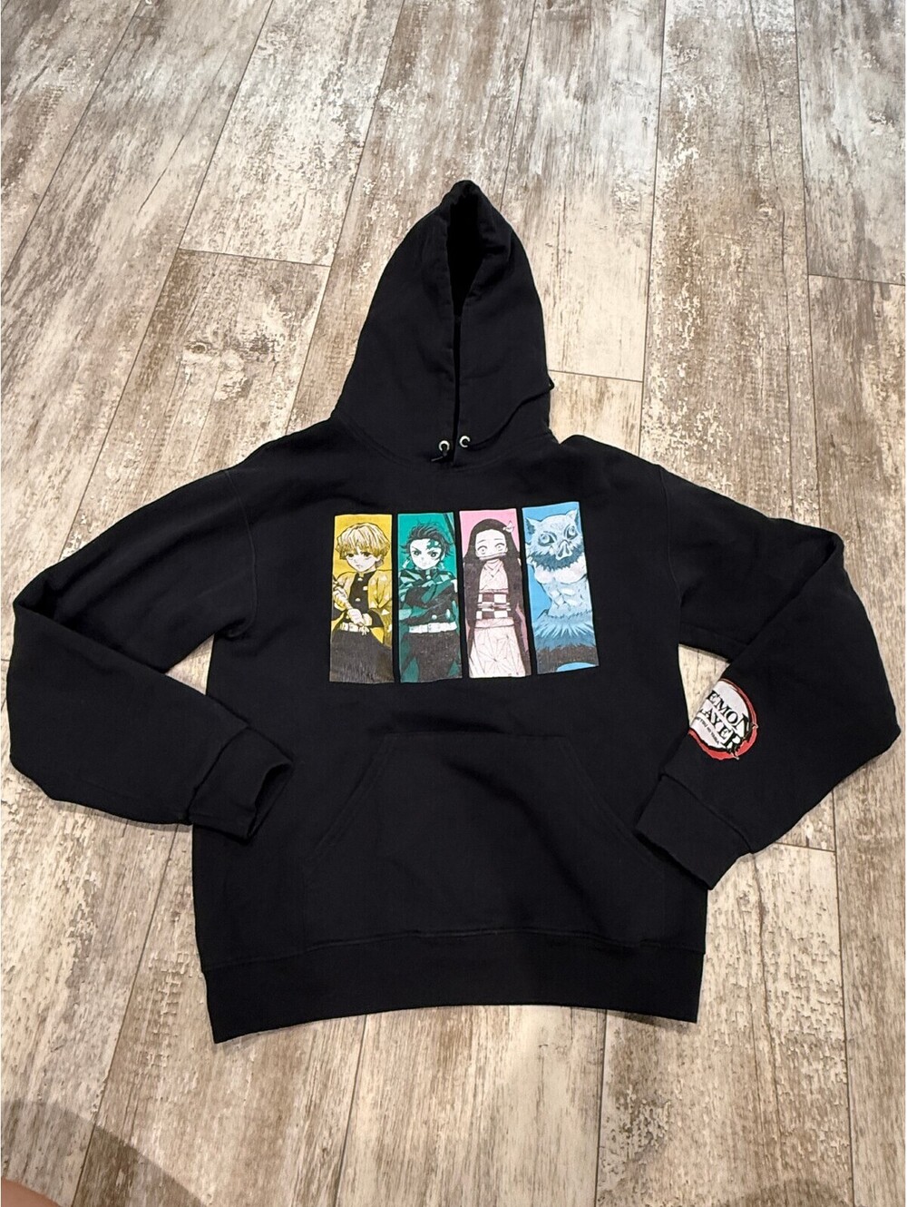 Demon Slayer Black Anime Character Graphic Hoodie Tanjiro